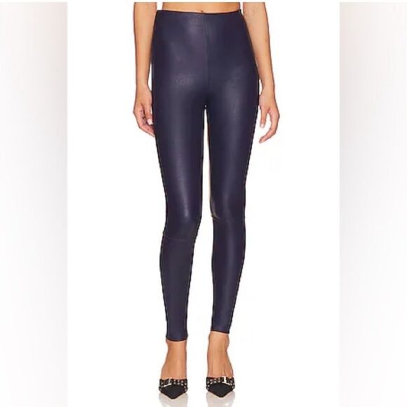 Good American Better Than Leather Leggings Navy Blue New! - Picture 1 of 7